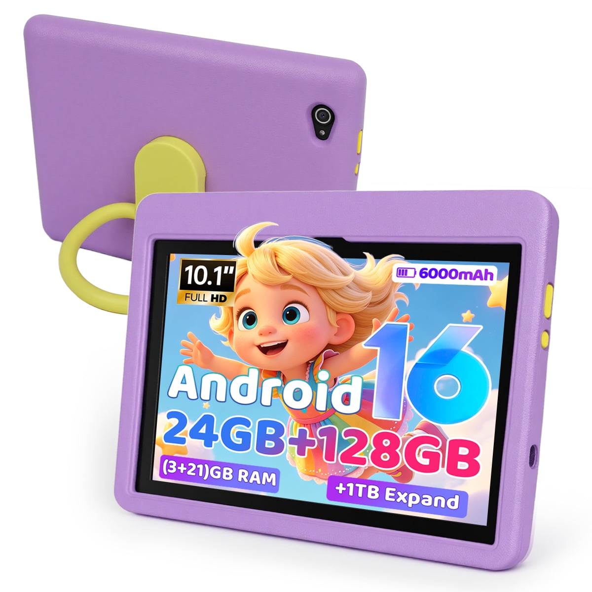 BESTSKI 10 inch Kids Tablet for 3-12 Year Olds — Eye Protection HD Screen, 24GB RAM, 128GB ROM, Parental Control