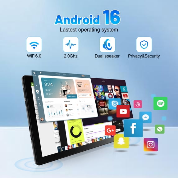 BUFO Gemini AI Tablet 10 Inch Android 16 Octa-Core 34GB+128GB, IPS HD 6000mAh Dual Camera Black