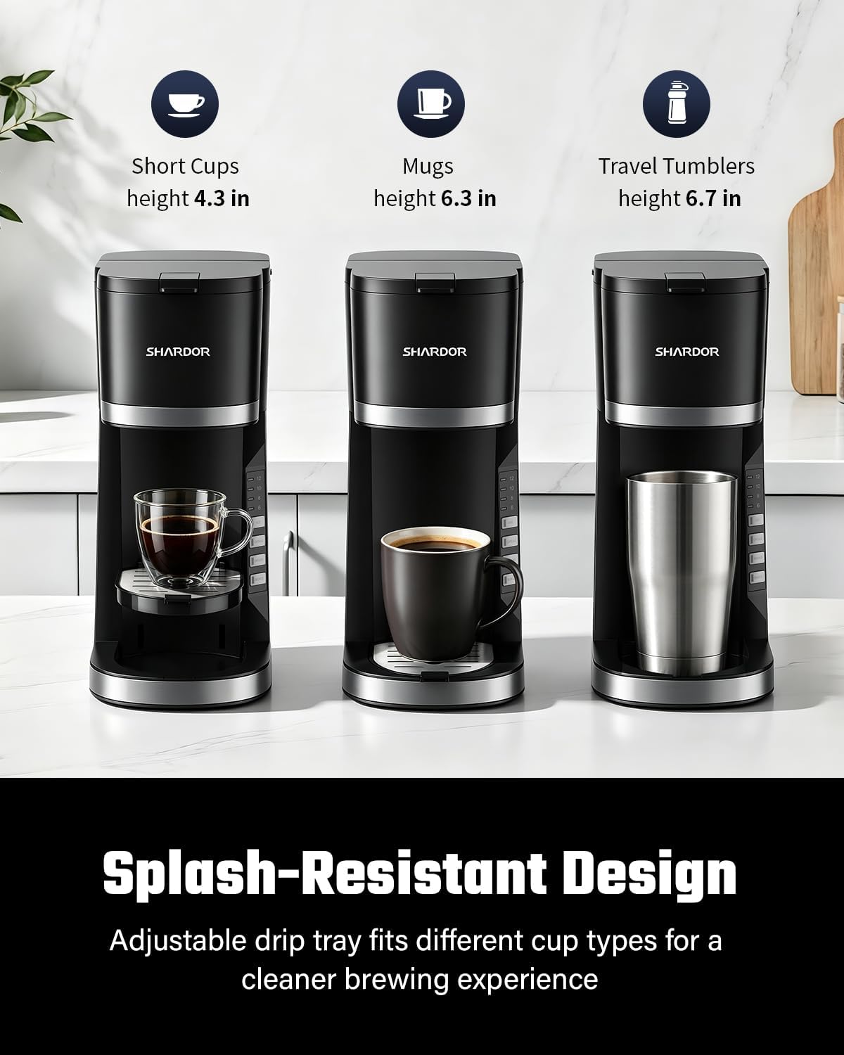 Mini Single Serve Coffee Maker for K-Cup Pods & Grounds, Hot & Iced