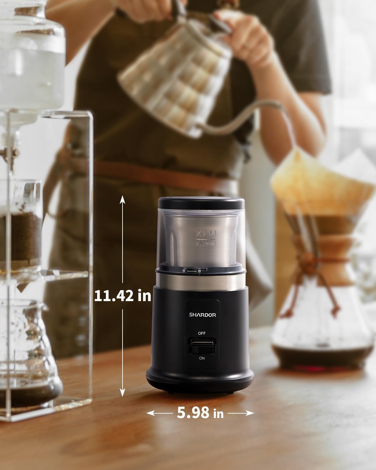 One Touch Coffee Grinder Electric, Spice, Herb, For Coffee Bean Spices and Seeds with 1 Removable Stainless Steel Bowl, Dry Grinder, Black