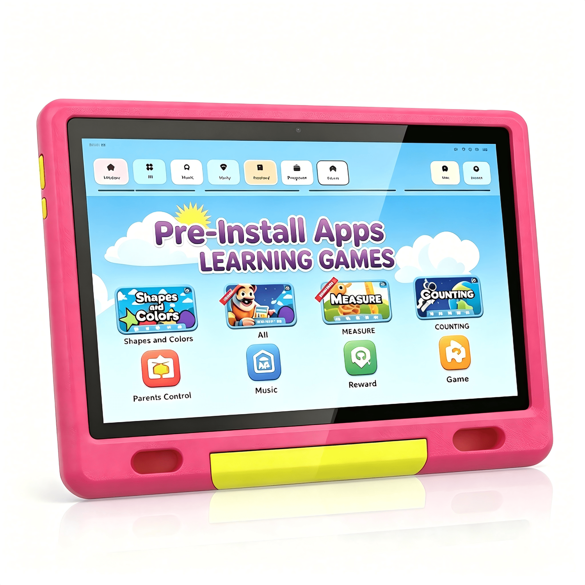 AEEZO 10-inch Kids Tablet with Android 13, HD IPS Display Tablet for Kids, 6GB RAM, 64GB ROM, Quad-Core Processor, Kidoz Pre Installed& Kids Education, Parental Control,-Proof Case (Pink)