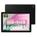 AEEZO Android 14 Tablet 10.1 inch Tablet, 8GB RAM + 64GB ROM (1TB TF), Octa-Core 2.0 GHz, WiFi 6, Bluetooth 5.0, Widevine L1, 5MP + 8MP, 5000mAh, Black
