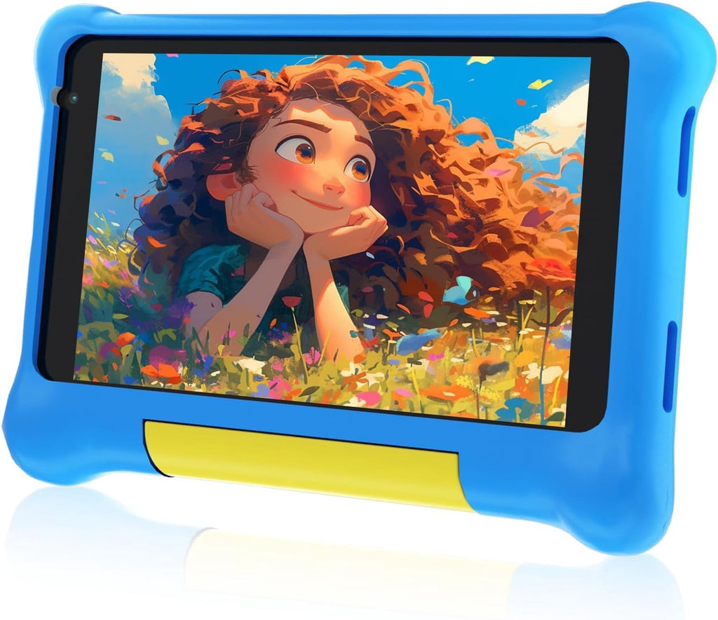 BESTSKI 7 Inch Kids Tablet with Case for Toddler, 24GB RAM+128GB ROM, IPS HD Screen, Ukidoz Pre-install, Green