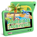 BESTSKI 7 Inch Kids Tablet with Case for Toddler, 24GB RAM+128GB ROM, IPS HD Screen, Ukidoz Pre-install, Green