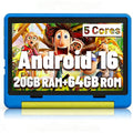 AEEZO Kids Tablet 10-Inch Android 16 for Ages 3-12, 5-Core 20GB+64GB (1TB Expandable), Parental Control, Pre-Installed KIDOZ & Shockproof Case (Blue)