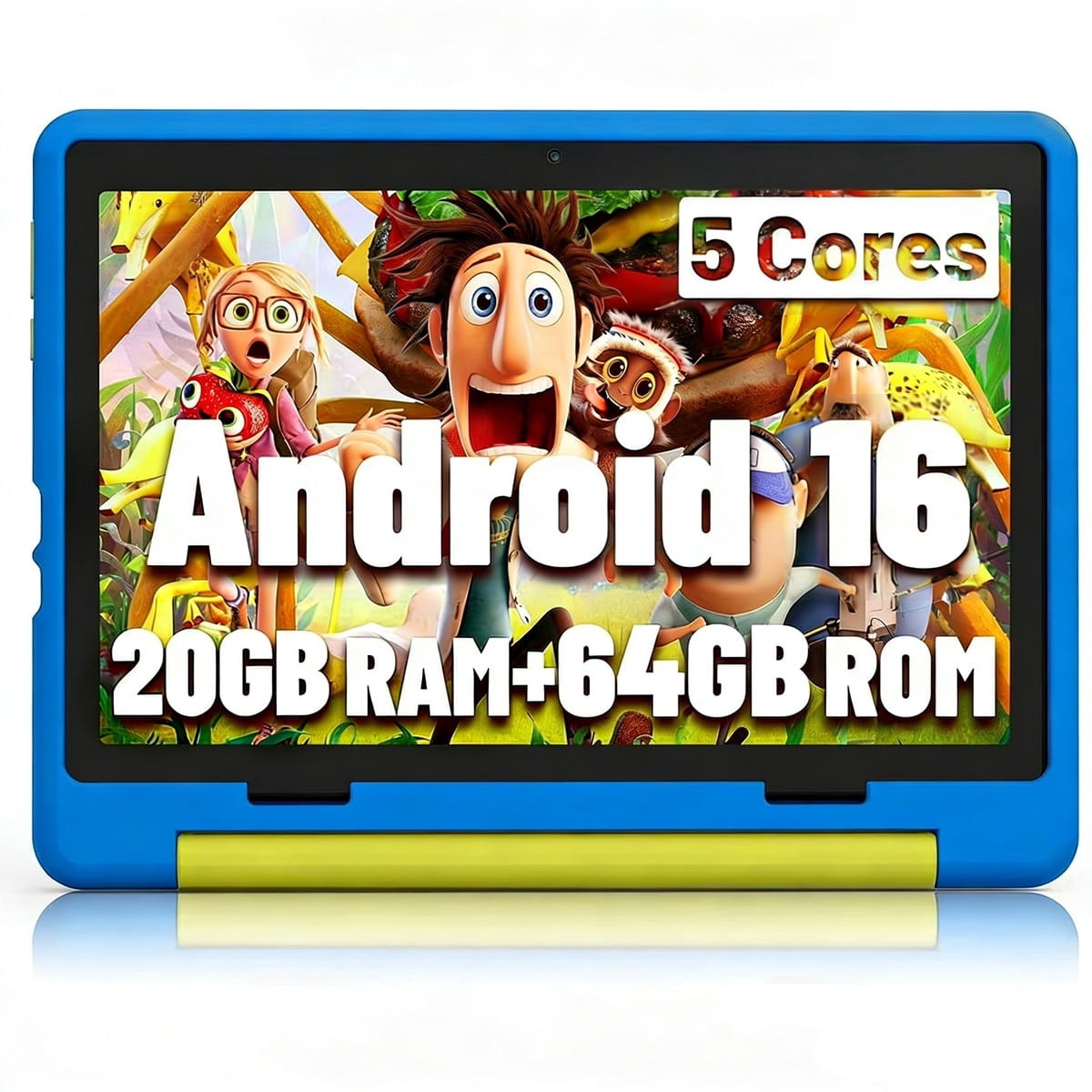 AEEZO Kids Tablet 10-Inch Android 16 for Ages 3-12, 5-Core 20GB+64GB (1TB Expandable), Parental Control, Pre-Installed KIDOZ & Shockproof Case (Blue)