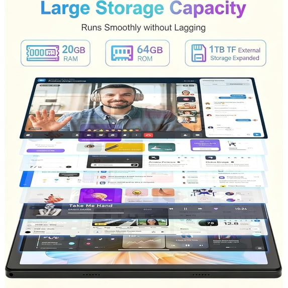 BESTSKI Android 16 10.1 Inch 2-in-1 Tablet Bundle, 20GB + 64GB (1TB Expandable) with Keyboard, Mouse, Stylus & Case, White